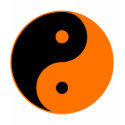 Yin Yang Ying Taoism Sign Chinese Taijitu Orange t-shirts