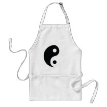 ying and yang icon aprons