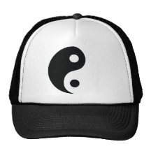 ying and yang icon mesh hats