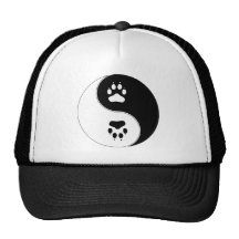 Ying Yang Paw Print Mesh Hats