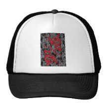 Ying Yang Red Dragons Mesh Hats