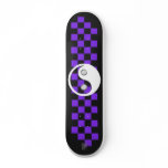 yinyang checkers purple skateboard