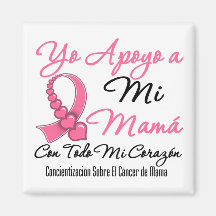 Yo Apoyo a Mi Mamá - Cáncer de Mama Fridge Magnet