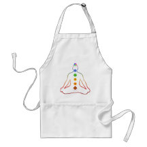 Yoga Asana Siddhasana Pose with 7 Chakras Apron