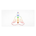 Yoga Asana Siddhasana Pose with 7 Chakras photo cards
