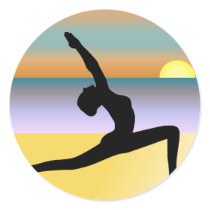 Yoga At The Beach Round Sticker