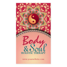 Yoga Balance Bohemian Flower YinYang Business Card