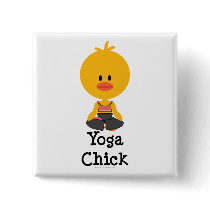 Yoga Chick Button
