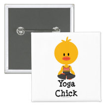 Yoga Chick Button