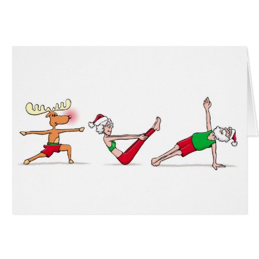 poses Card yoga Christmas   xmas Zazzle Yoga