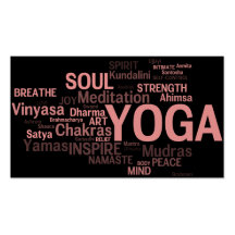 YOGA Instructor Business Card - Yoga Words