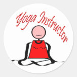 Yoga Instructor---Lotus Postion Stick Figure Round Sticker