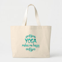 Yoga Makes Me Happy Canvas Bag