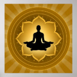 Yoga - Meditation On Lotus Background posters
