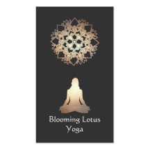 Yoga Meditation Pose Gold Lotus Business Card