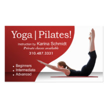 "Yoga | Pilates!" Pilates Instruction, Yoga Class Business Card Templates