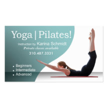 "Yoga | Pilates!" Pilates Instruction, Yoga Class Business Card Templates