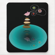 Yoga pose, one leg stand pose mouse pad