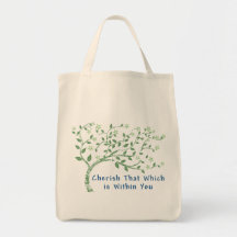 Yoga Quote: Cherish That Which is Within You Tote Bag
