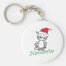 Yoga Santa Cat Gifts Key Chain