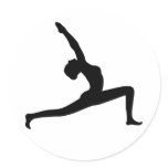 Yoga Silhouette Round Sticker