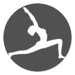 Yoga Silhouette Round Sticker