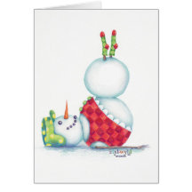 yoga snowman christmas card/ scandinavian flair