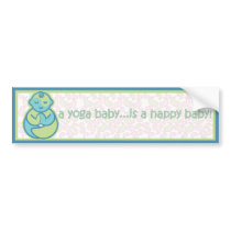 Yoga Speak Baby : Happy Baby Sticker - Blue Bumper Stickers