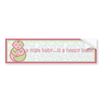 Yoga Speak Baby : Happy Baby Sticker - Pink Bumper Sticker