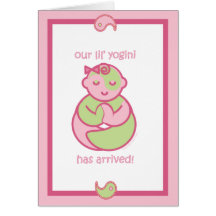 Yoga Speak Baby : Lil' Yogini Baby Announcement Cards