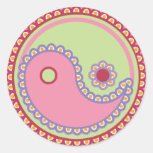 Yoga Speak Baby : Paisley Yin-Yang Symbol Sticker