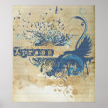 Yoga Speak : Blue X-pressive Chakra posters