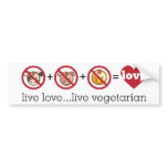 Yoga Speak : Live Love...Live Vegetarian bumper stickers