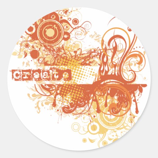 Yoga Speak : Orange Creative Chakra Round Sticker