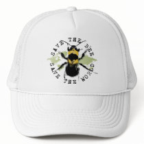 Yoga Speak : Save the Bee...Baseball Cap Trucker Hats