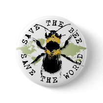 Yoga Speak : Save the Bee ... Save the World! Pinback Buttons