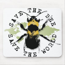 Yoga Speak : Save The Bee ... Save The World! Mouse Mat