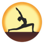 Yoga Sunrise Round Stickers