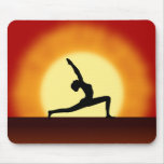 Yoga Sunrise Woman Posing Silhouette Mousepad