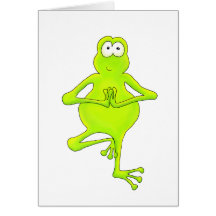 Yoga Tree Frog Greeting Card