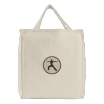 Yoga Warrior Pose Embroidered Bag