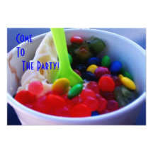 Yogurt and Fixins Bright Colour Candy Invite