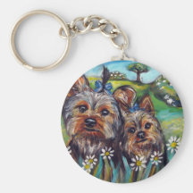 Yorkie best buds Lucy and Milly Key Chains