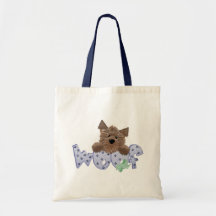 Yorkie Dog Woof (blue) Bag
