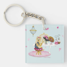 Yorkie in her Boudoir Acrylic Key Chains