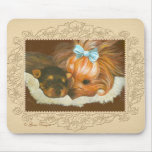 Yorkie Mama & Puppy Portrait Mousepad