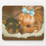 Yorkie Mama with Puppy mousepads