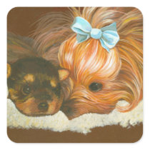 Yorkie Mama with Puppy