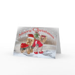 Yorkie Merry Christmas with Mistletoe cards