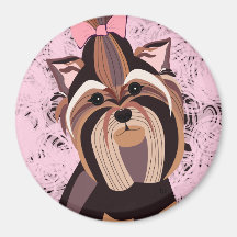 Yorkie Portrait Fridge Magnet